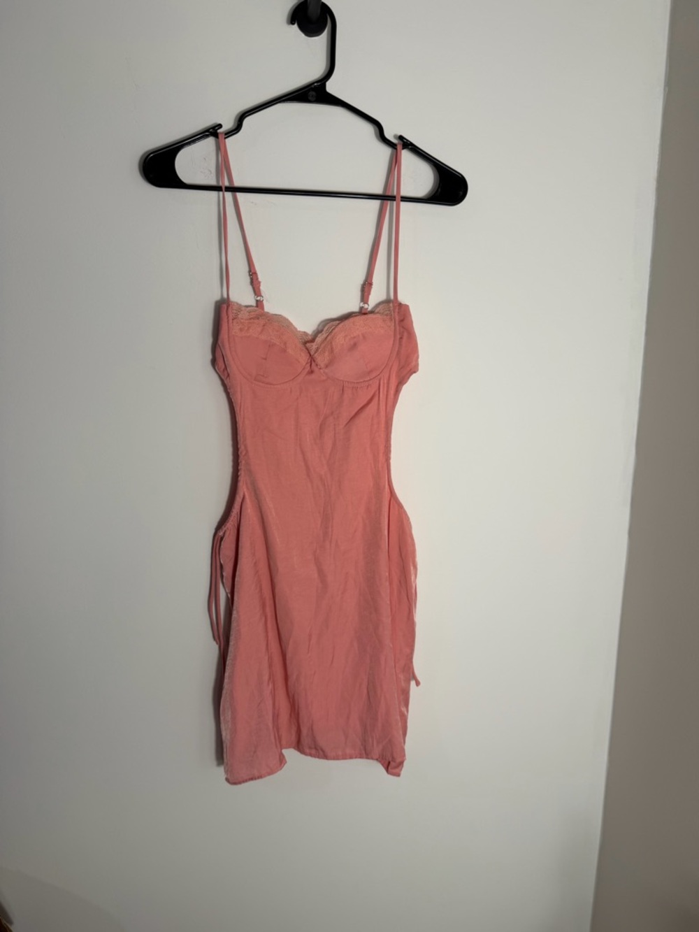 NWT Princess Polly Pink Slip Dress with Lace Trim